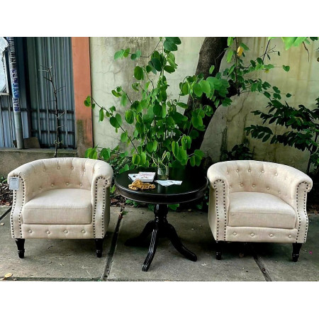 Royal Style - QH23 : Ghế Sofa Đơn - Màu Kem 